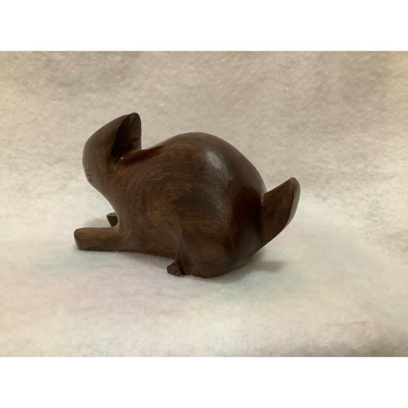 Hand Carved Wood Rabbit Figurine - Picture 2 of 8